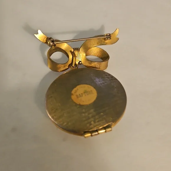 VIntage Avon Rapture Solid Perfume Locket Brooch - Picture 2 of 4